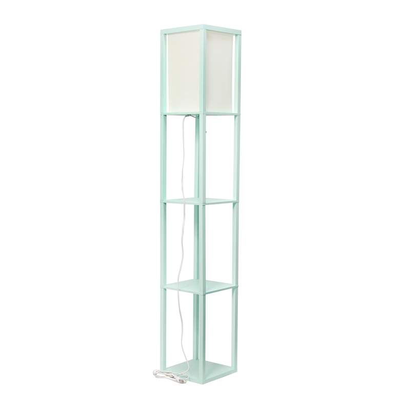 Image 5 Simple Designs 62 3/4" Aqua Blue 3-Shelf Etagere Floor Lamp more views