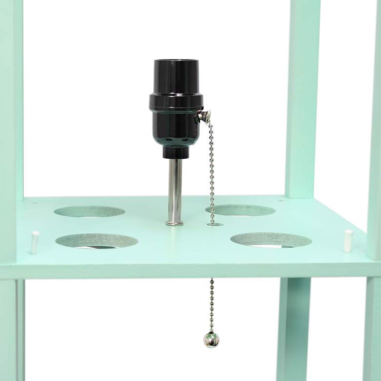Image 6 Simple Designs 62 3/4" Aqua Blue 3-Shelf Etagere Floor Lamp more views
