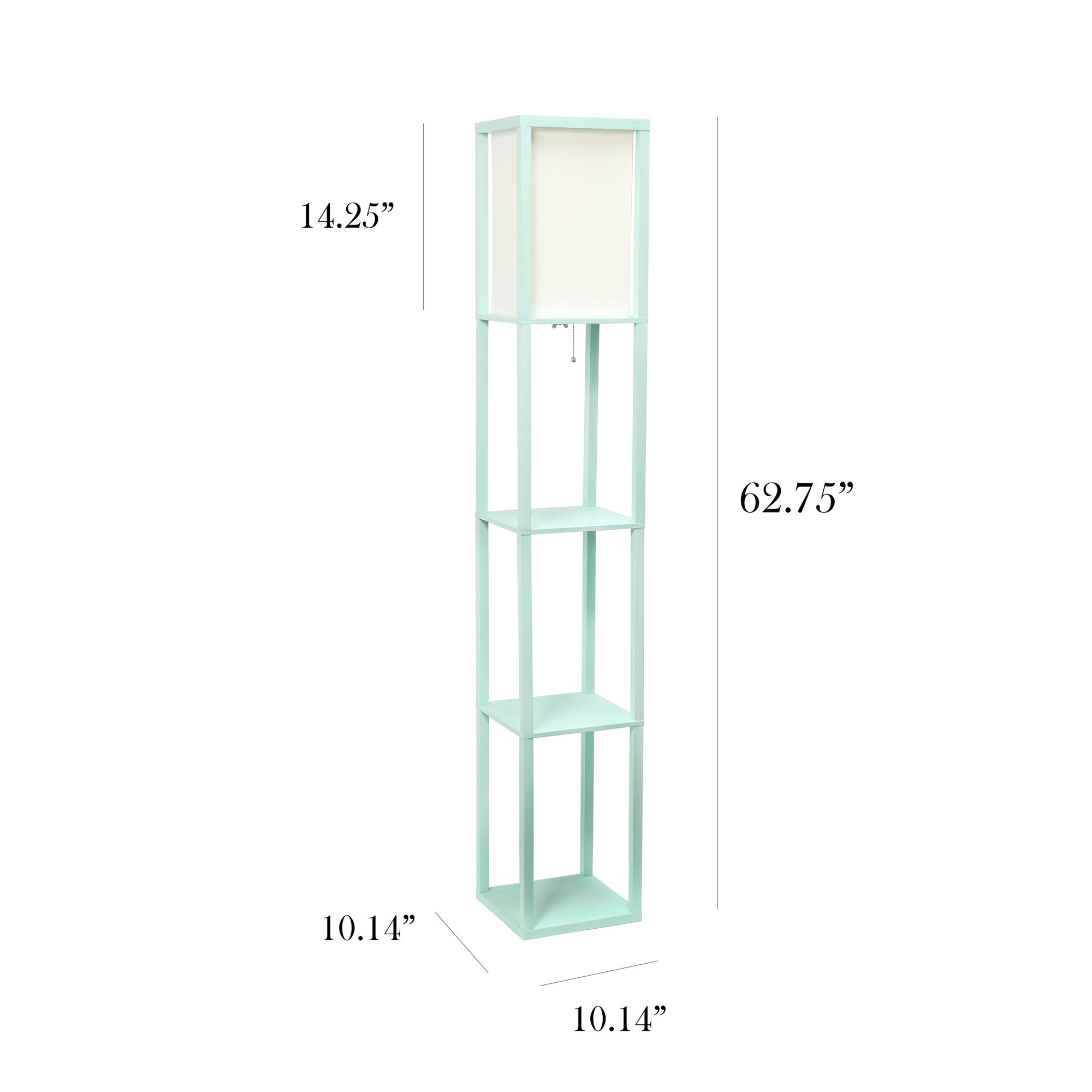 Simple Designs 62 3/4" Aqua Blue 3-Shelf Etagere Floor Lamp