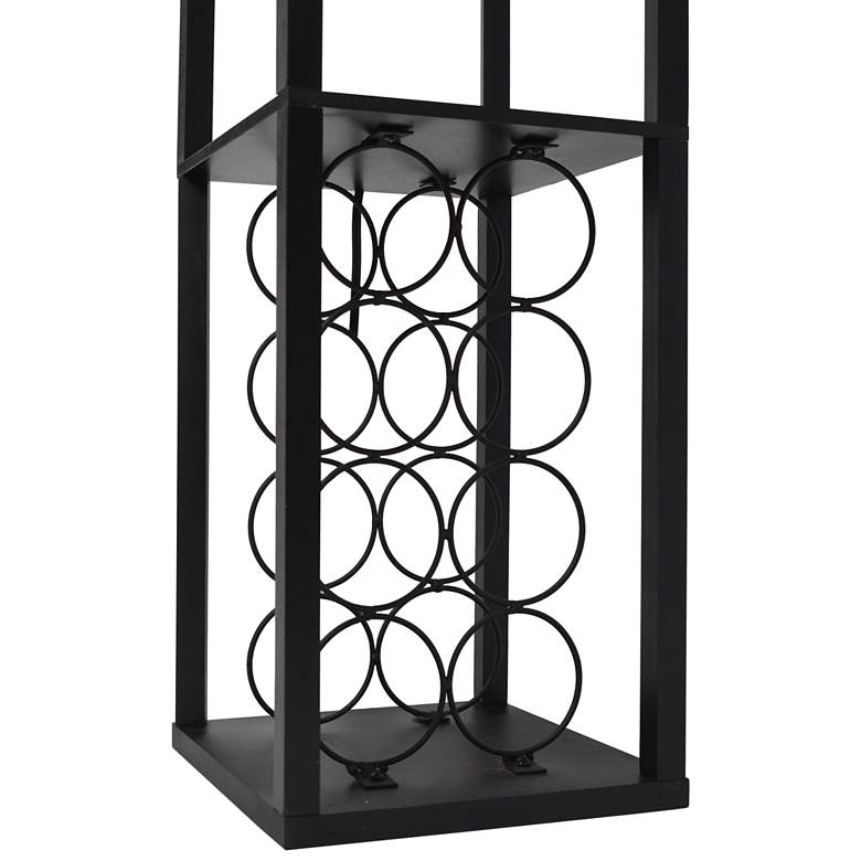 Image 6 Simple Designs 62 3/4 inch Black Etagere Wine Shelf Floor Lamp more views