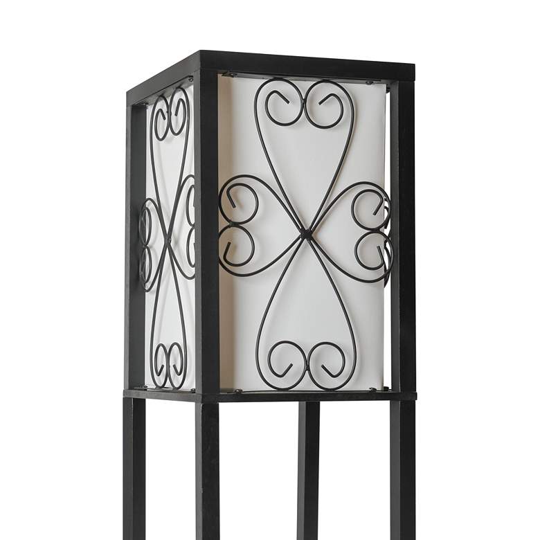 Image 7 Simple Designs 62 3/4" Black Etagere Wine Shelf Floor Lamp more views
