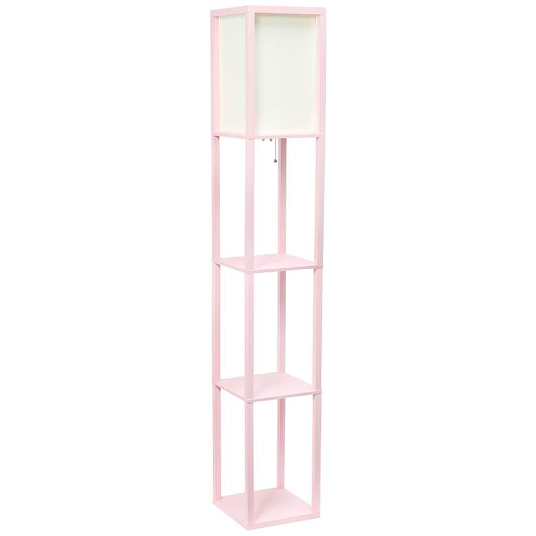 Image 2 Simple Designs 62 3/4" Light Pink 3-Shelf Etagere Floor Lamp