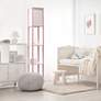 1_Simple Designs 62 3/4" Light Pink 3-Shelf Etagere Floor Lamp