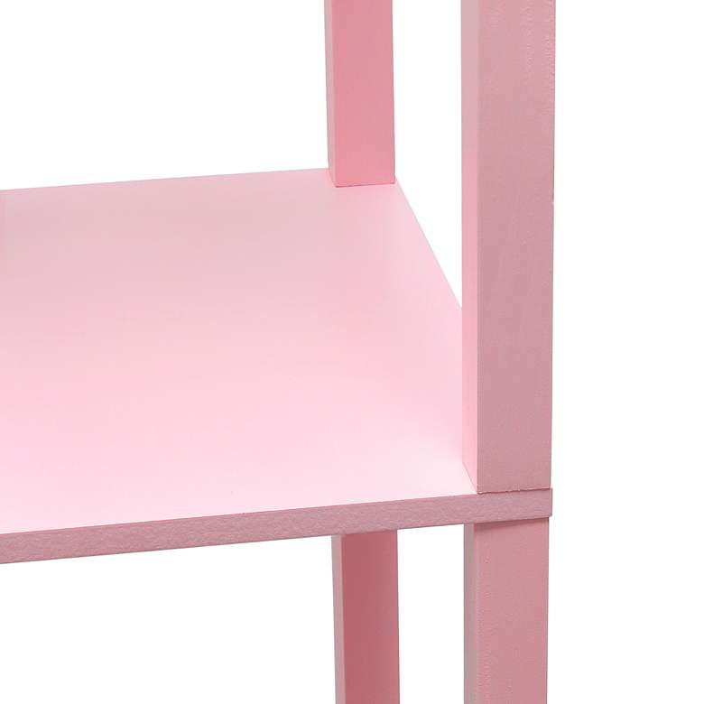 Image 4 Simple Designs 62 3/4 inch Light Pink 3-Shelf Etagere Floor Lamp more views