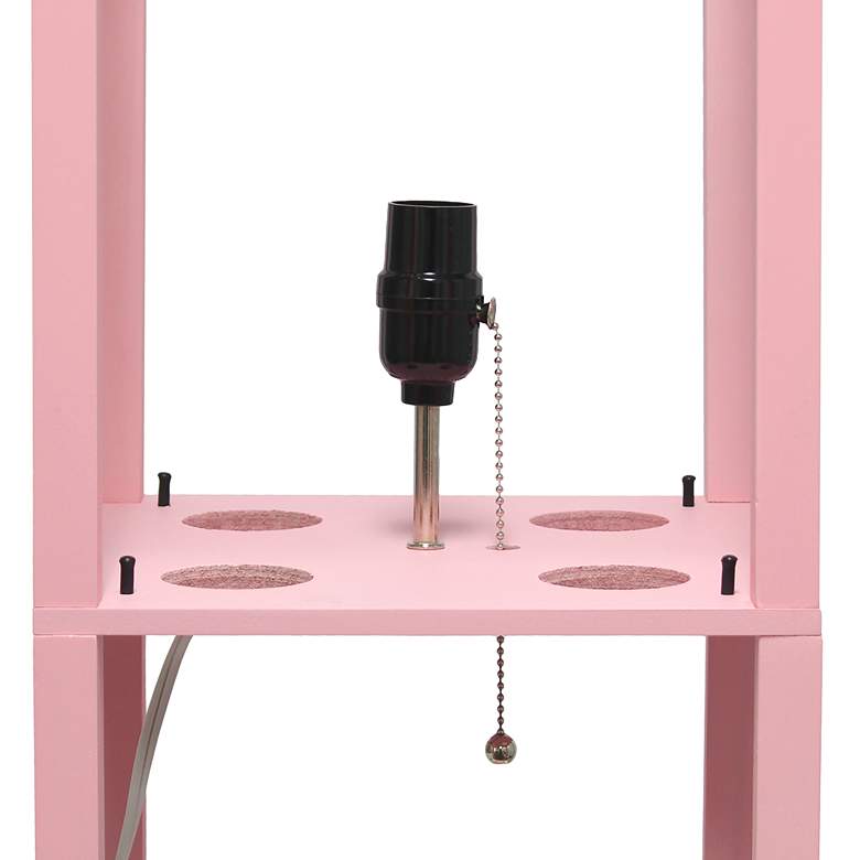 Image 5 Simple Designs 62 3/4 inch Light Pink 3-Shelf Etagere Floor Lamp more views