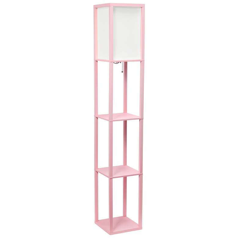 Image 6 Simple Designs 62 3/4" Light Pink 3-Shelf Etagere Floor Lamp more views