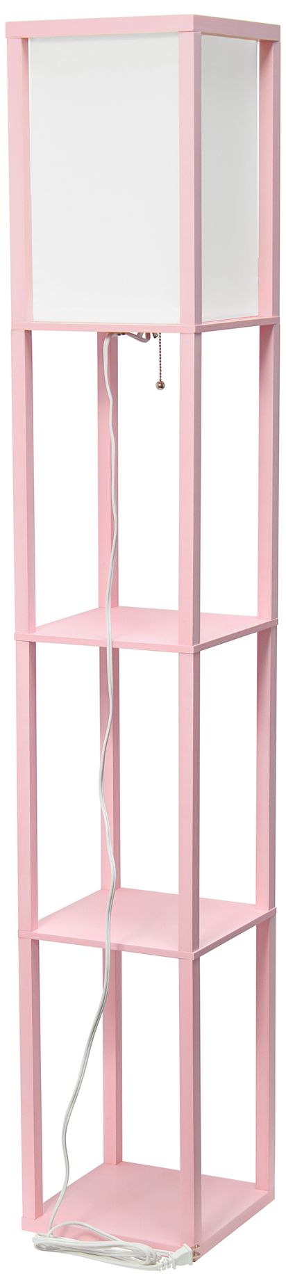 Simple Designs 62 3/4" Light Pink 3-Shelf Etagere Floor Lamp