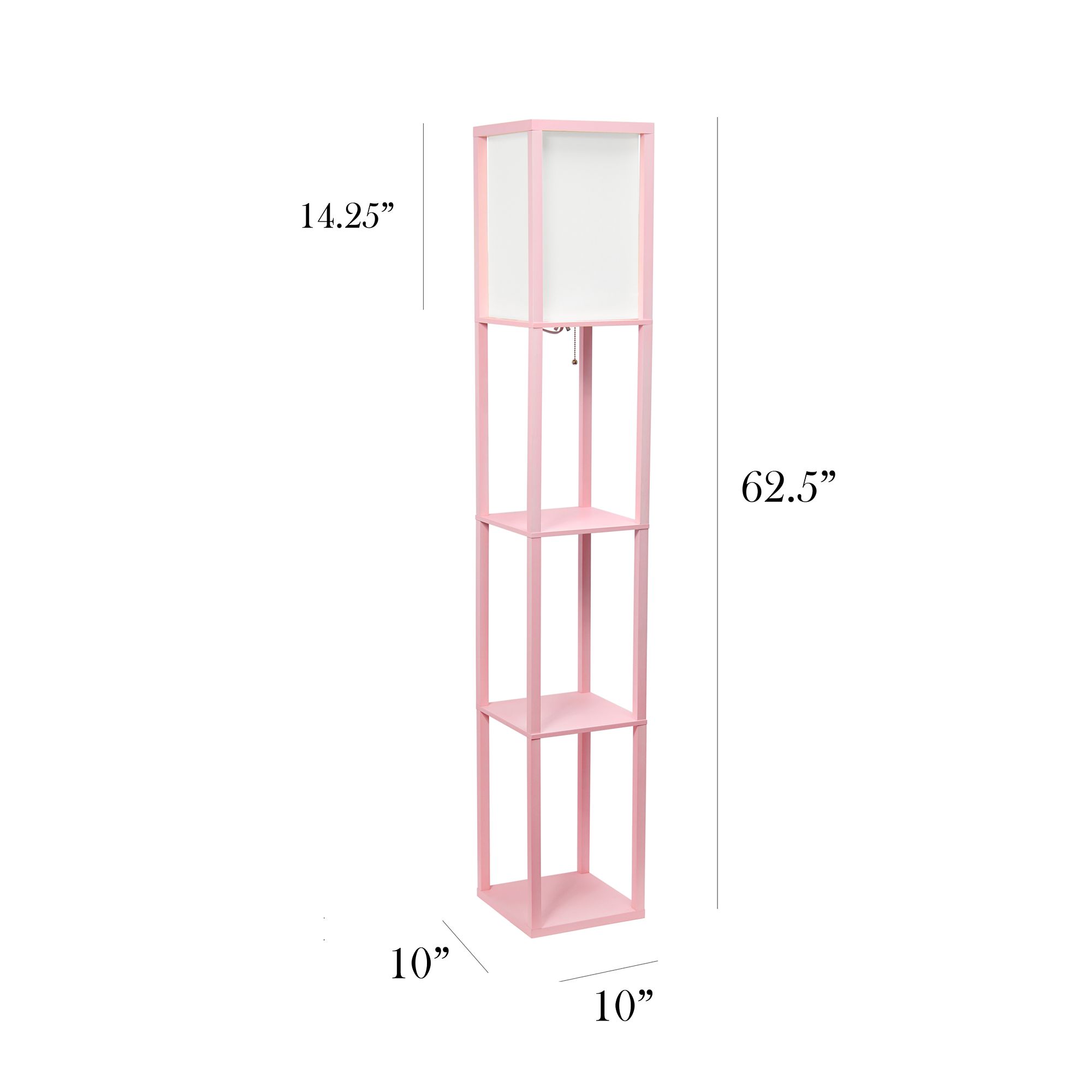 Simple Designs 62 3/4" Light Pink 3-Shelf Etagere Floor Lamp