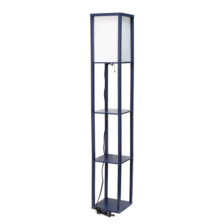 Image 3 Simple Designs 62 3/4" Navy Blue 3-Shelf Etagere Floor Lamp more views