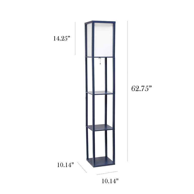 Image 5 Simple Designs 62 3/4" Navy Blue 3-Shelf Etagere Floor Lamp more views