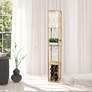 1_Simple Designs 62 3/4" Tan Etagere Wine Shelf Floor Lamp