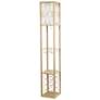 3_Simple Designs 62 3/4" Tan Etagere Wine Shelf Floor Lamp more views