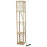 4_Simple Designs 62 3/4" Tan Etagere Wine Shelf Floor Lamp more views