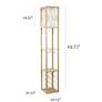Simple Designs 62 3/4" Tan Etagere Wine Shelf Floor Lamp