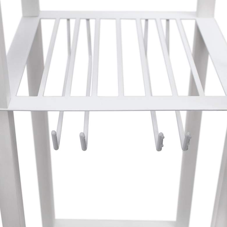 Image 7 Simple Designs 62 3/4" White Etagere Wine Shelf Floor Lamp more views
