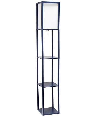 Simple Designs 62 3/4" Navy Blue 3-Shelf Etagere Floor Lamp
