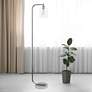 1_Simple Designs 63" High Modern Clear Glass and Chrome Floor Lamp