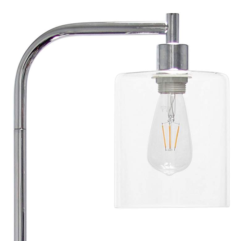 Image 3 Simple Designs 63" High Modern Clear Glass and Chrome Floor Lamp more views
