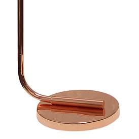 Image4 of Simple Designs 63" Modern Clear Glass and Rose Gold Floor Lamp more views