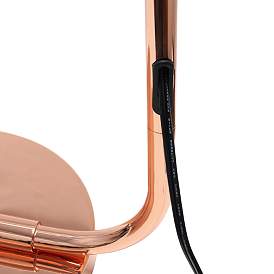 Image5 of Simple Designs 63" Modern Clear Glass and Rose Gold Floor Lamp more views
