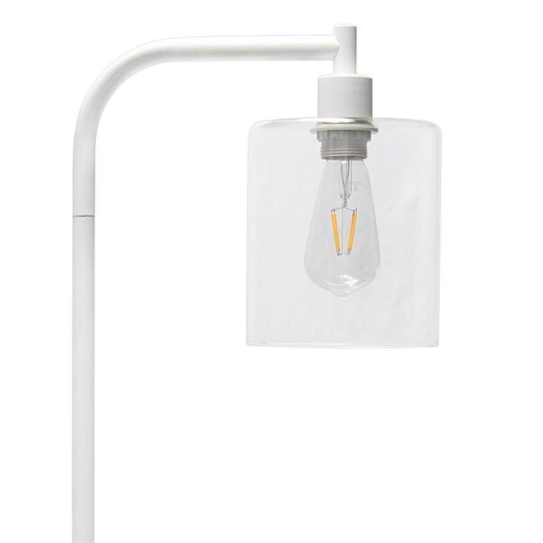 Image 3 Simple Designs 63" Modern Clear Glass and White Floor Lamp more views