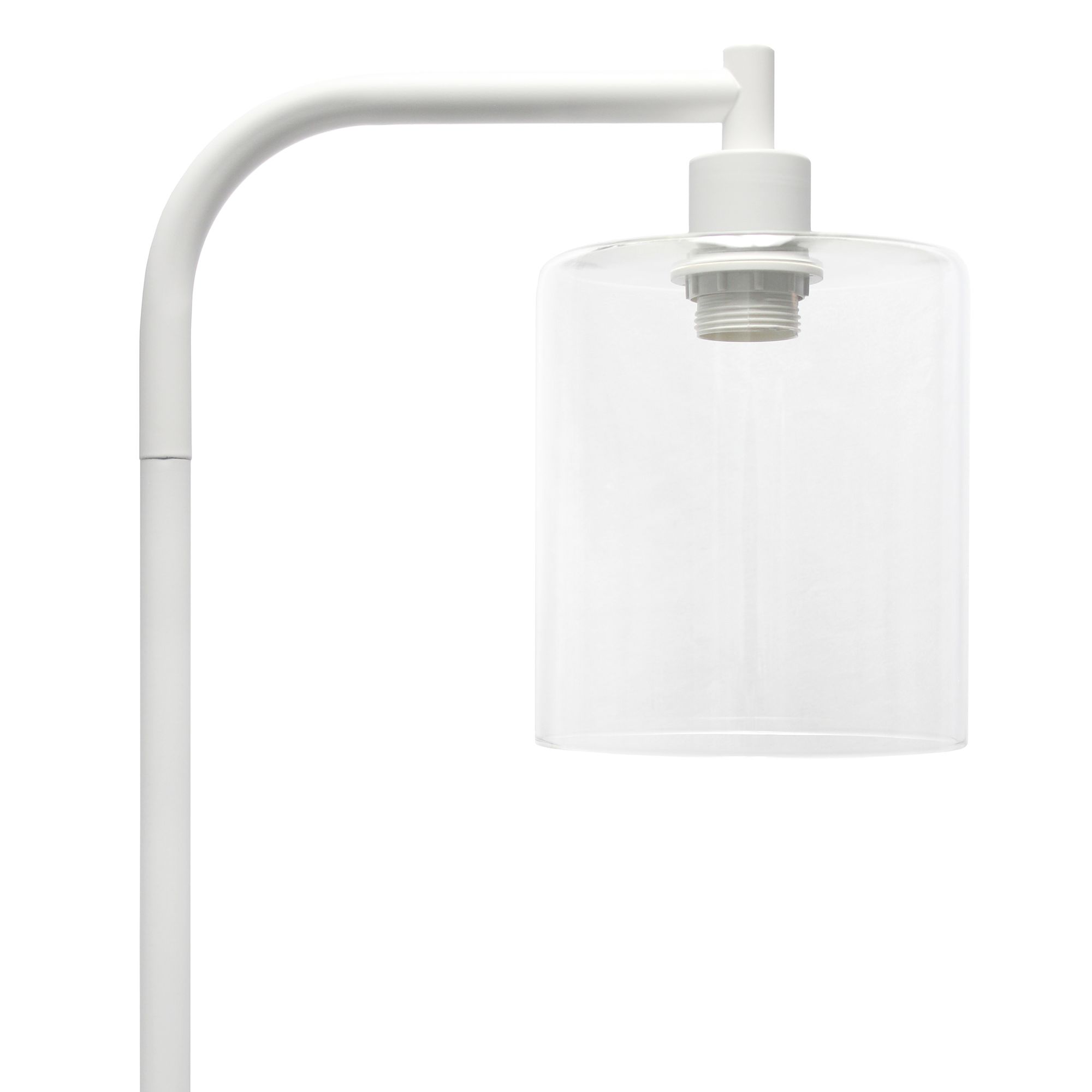 Simple Designs 63" Modern Clear Glass and White Floor Lamp