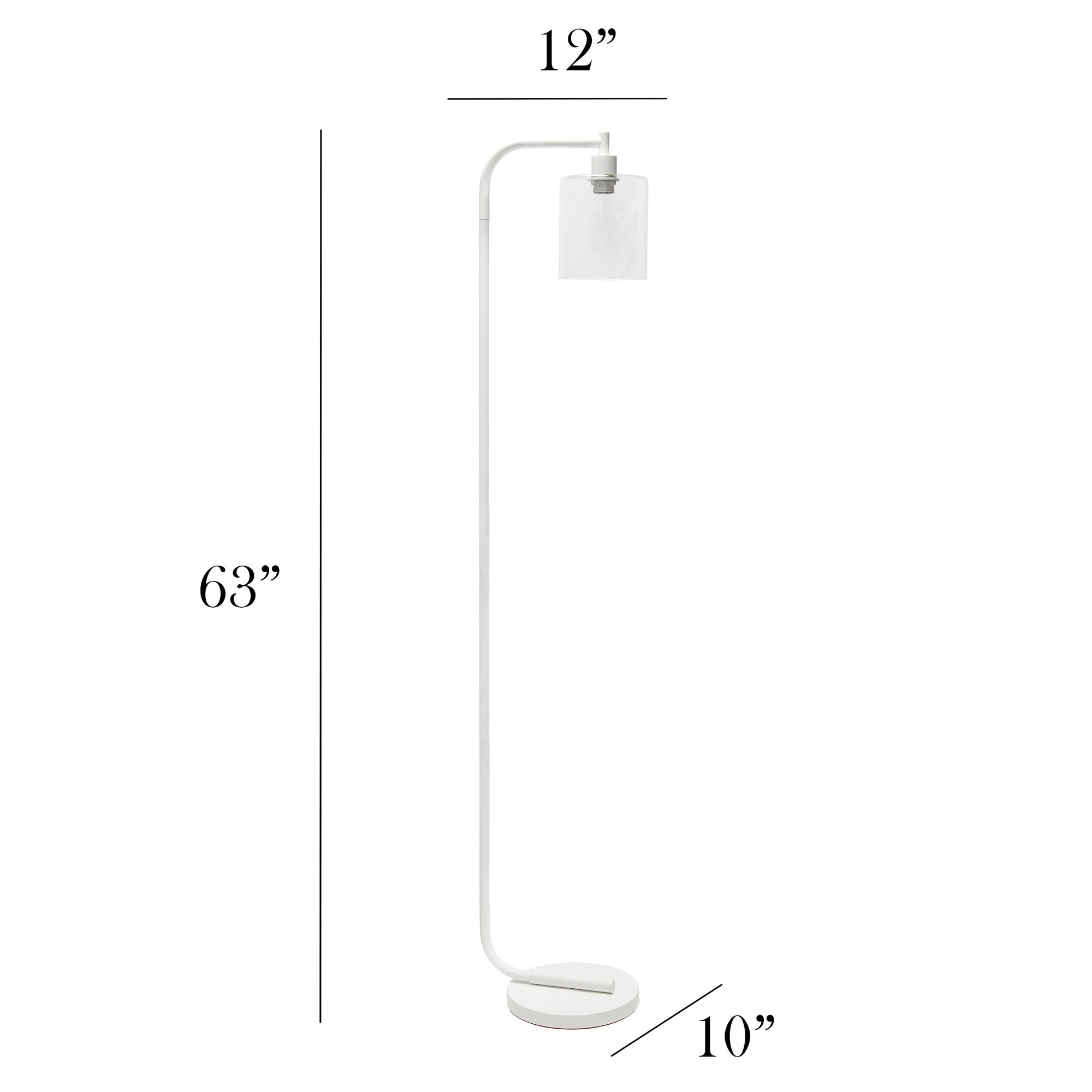 Simple Designs 63" Modern Clear Glass and White Floor Lamp
