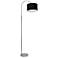 Simple Designs 66" Black Shade Brushed Nickel Modern Arc Floor Lamp