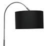 Simple Designs 66" Black Shade Brushed Nickel Modern Arc Floor Lamp in scene