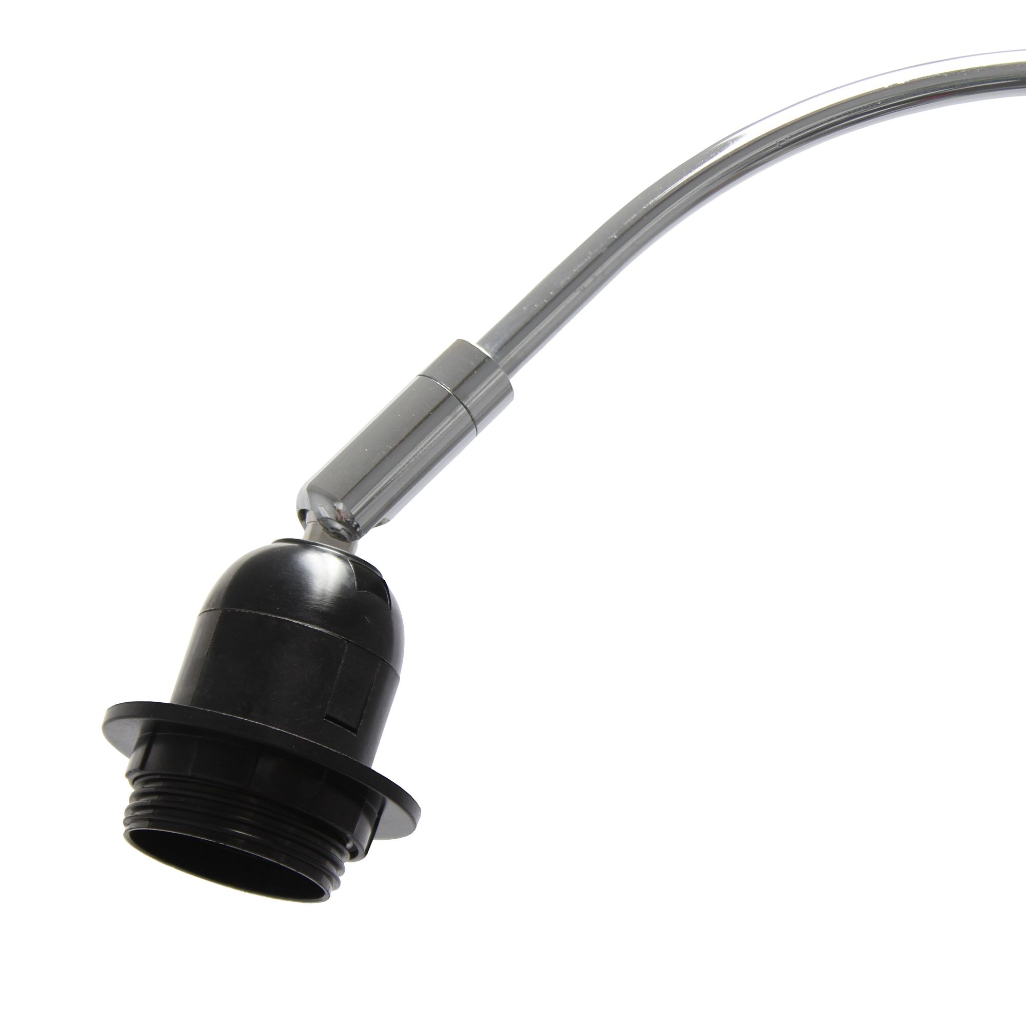 Simple Designs 66" Black Shade Brushed Nickel Modern Arc Floor Lamp in scene