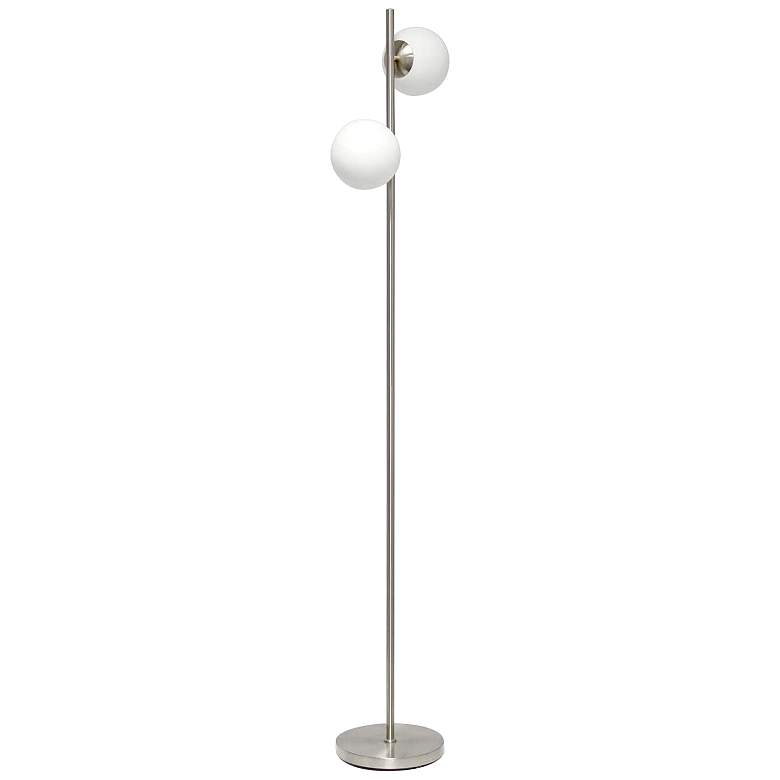 Image 7 Simple Designs 66" High Brushed Nickel 2-Light Tree Floor Lamp more views