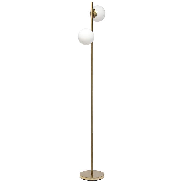 Image 7 Simple Designs 66 inch High Modern Gold 2-Light Tree Floor Lamp more views