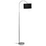 1_Simple Designs 66" Nickel Arched Floor Lamp with Black Shade, w/ LED B