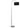 Simple Designs 66" Nickel Arched Floor Lamp with Black Shade, w/ LED B