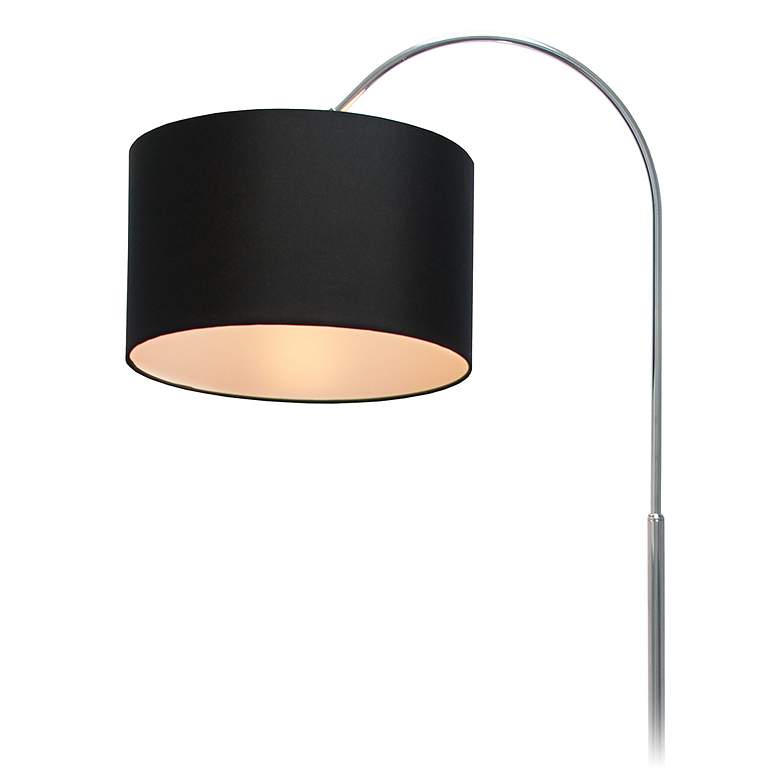 Image 2 Simple Designs 66" Nickel Arched Floor Lamp with Black Shade, w/ LED B more views