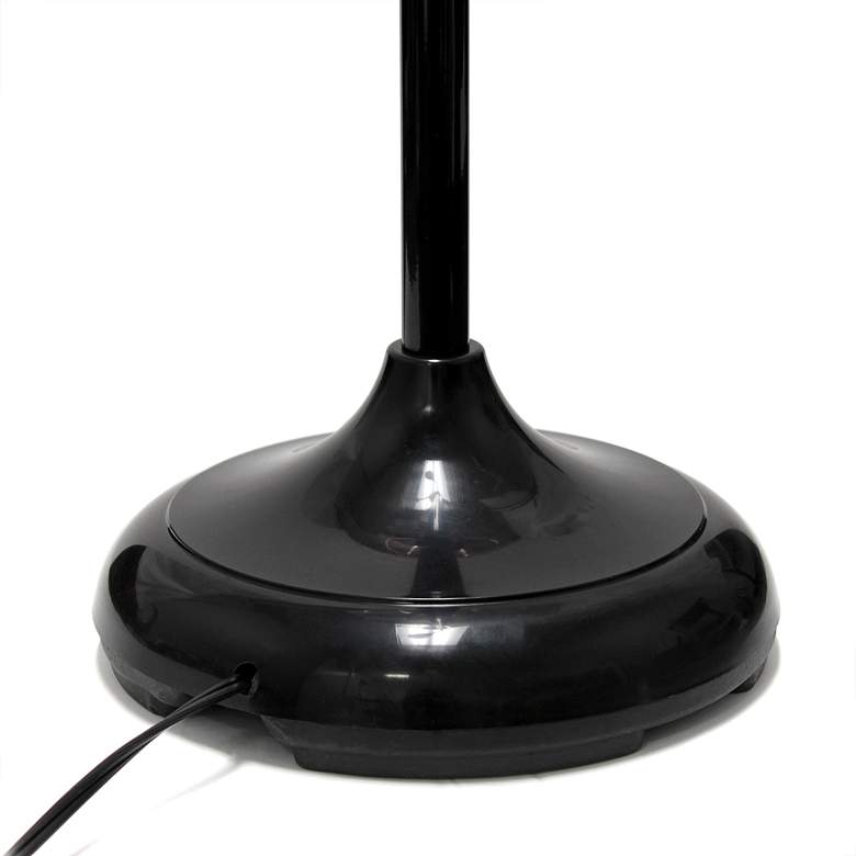 Image 5 Simple Designs 67" Black Gooseneck Floor Lamp with White Shades more views