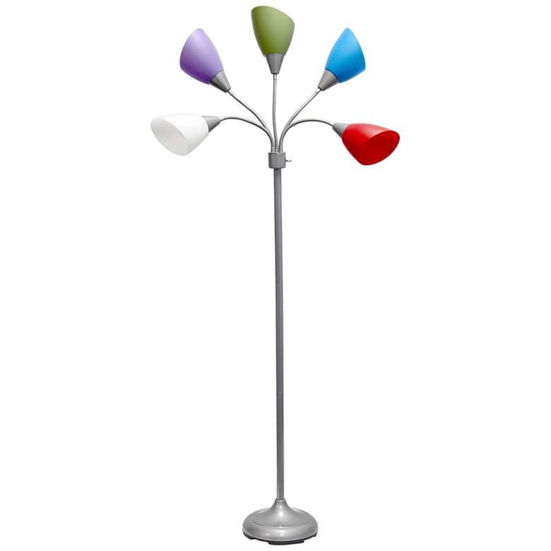 Image 2 Simple Designs 67 inch Multi Colors Five Light Modern Gooseneck Floor Lamp