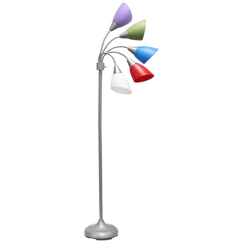 Image 6 Simple Designs 67" Multi Colors Five Light Modern Gooseneck Floor Lamp more views