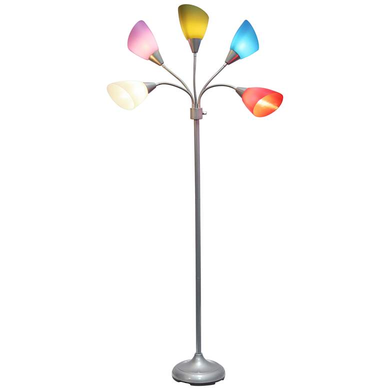 Image 7 Simple Designs 67" Multi Colors Five Light Modern Gooseneck Floor Lamp more views