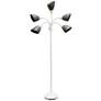 2_Simple Designs 67" White and Gray Shades Modern Gooseneck Floor Lamp