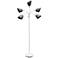 Simple Designs 67" White and Gray Shades Modern Gooseneck Floor Lamp