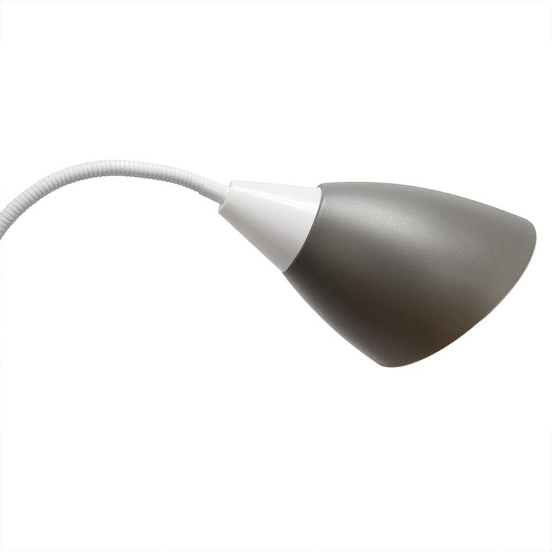 Image 3 Simple Designs 67 inch White and Gray Shades Modern Gooseneck Floor Lamp more views
