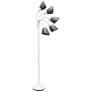 6_Simple Designs 67" White and Gray Shades Modern Gooseneck Floor Lamp more views