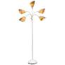 7_Simple Designs 67" White and Gray Shades Modern Gooseneck Floor Lamp more views