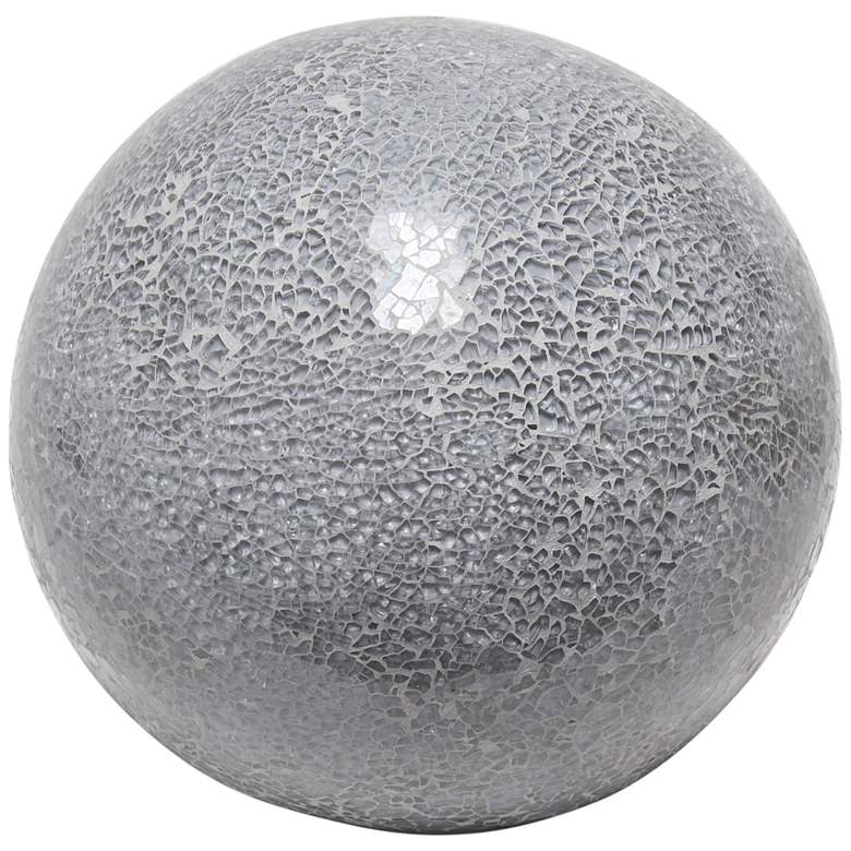 Image 2 Simple Designs 7 3/4" High Gray Mosaic Ceramic Ball Accent Table Lamp
