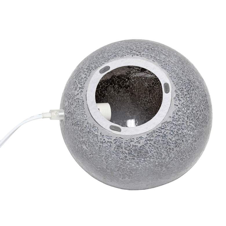 Image 4 Simple Designs 7 3/4 inch High Gray Mosaic Ceramic Ball Accent Table Lamp more views