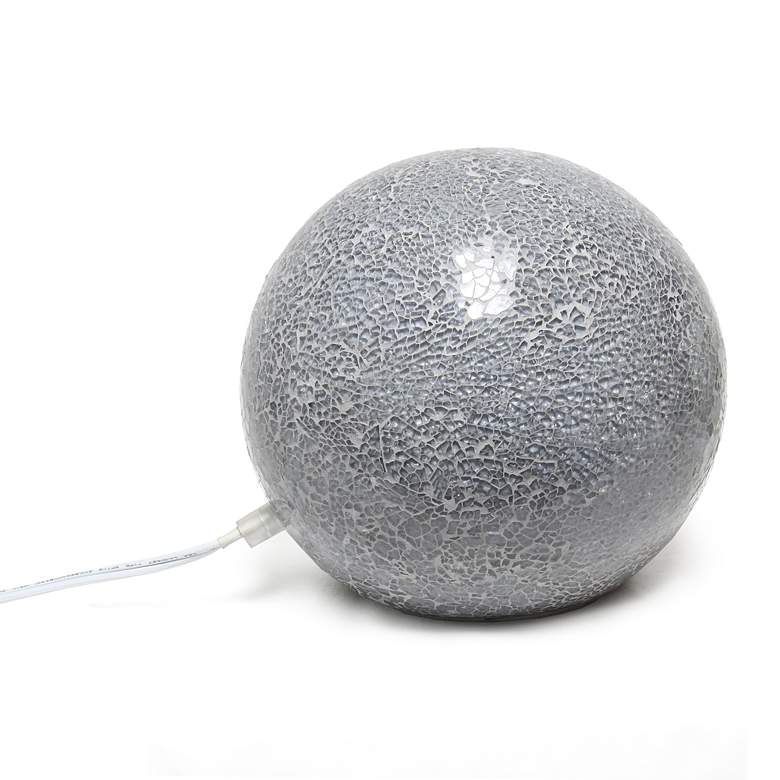 Image 5 Simple Designs 7 3/4" High Gray Mosaic Ceramic Ball Accent Table Lamp more views