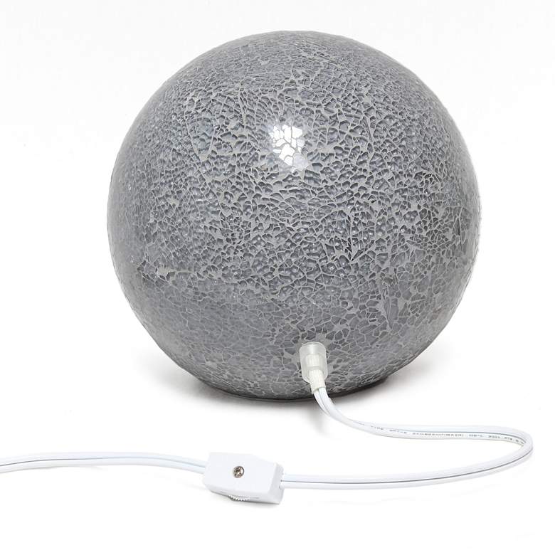 Image 6 Simple Designs 7 3/4 inch High Gray Mosaic Ceramic Ball Accent Table Lamp more views