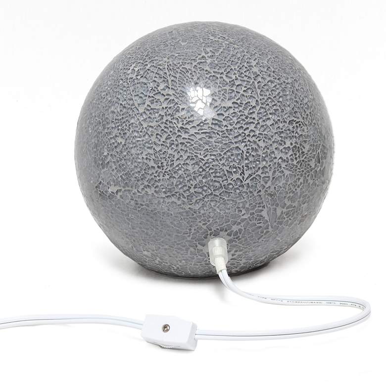 Image 6 Simple Designs 7 3/4" High Gray Mosaic Ceramic Ball Accent Table Lamp more views