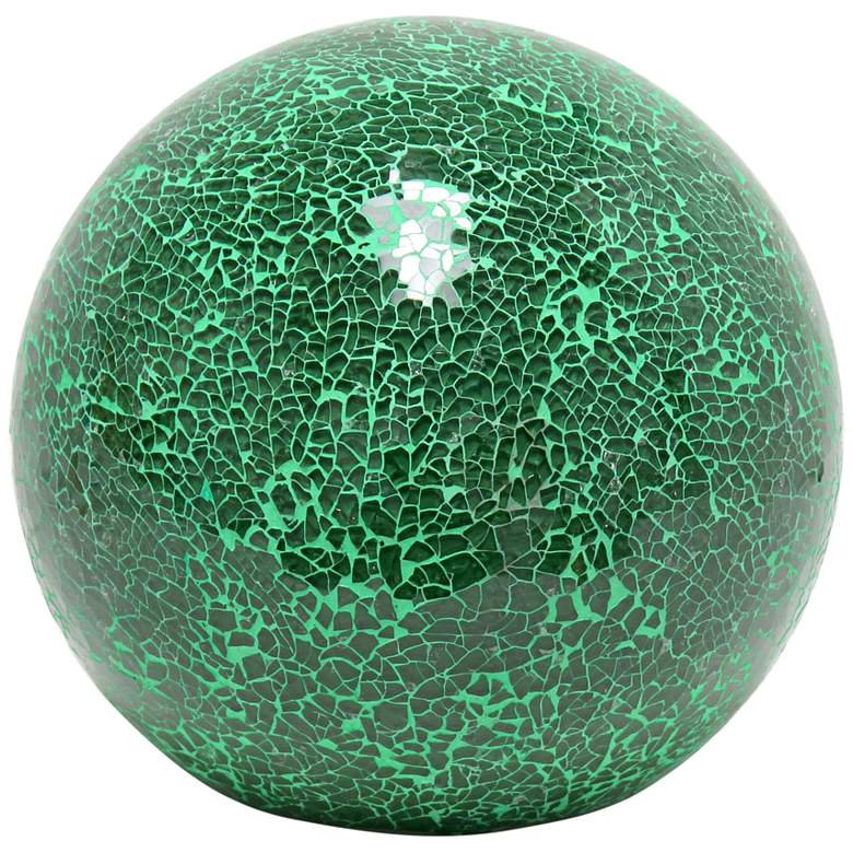 Image 2 Simple Designs 7 3/4" High Green Mosaic Ceramic Ball Accent Table Lamp